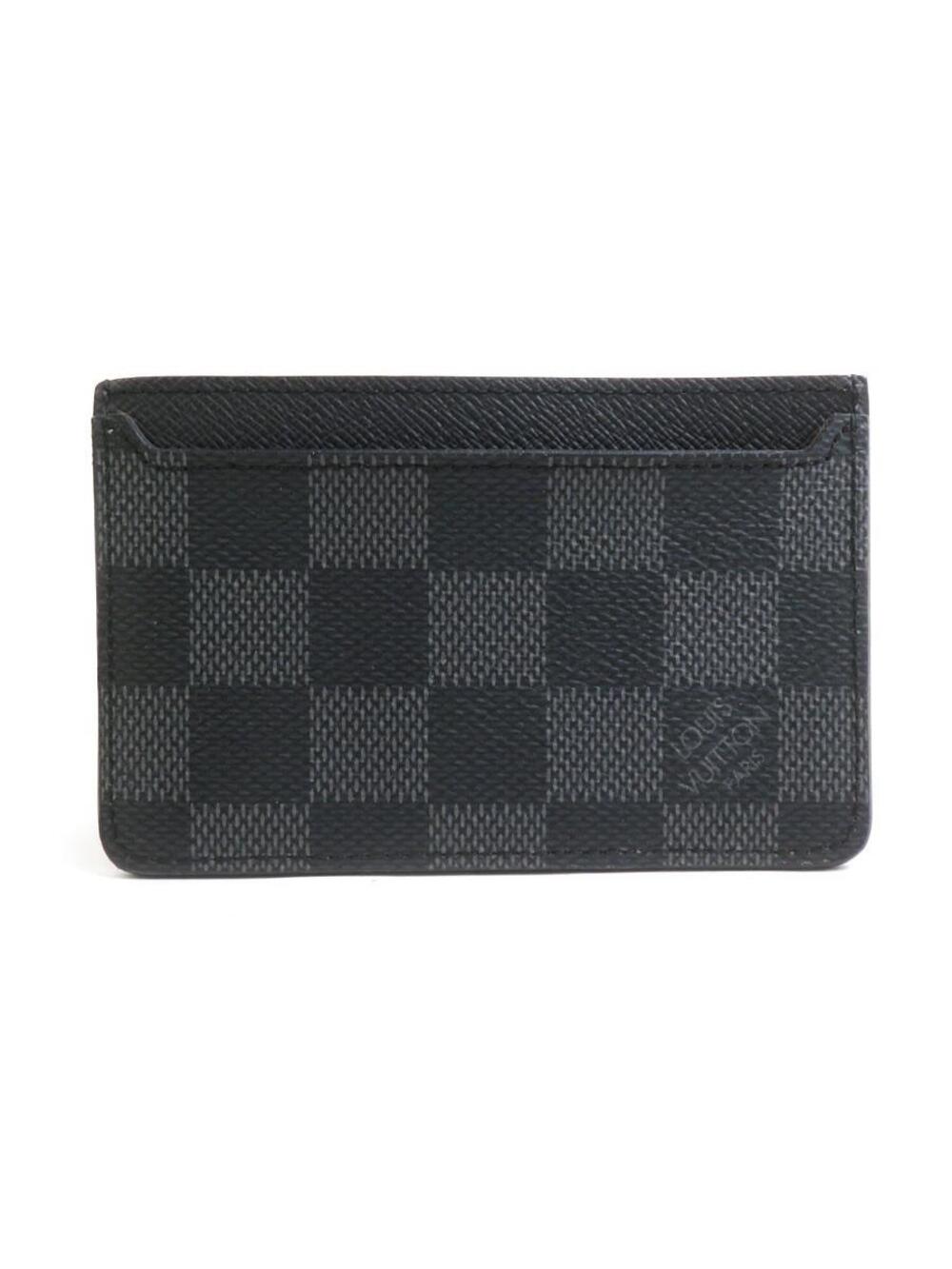 Auth Louis Vuitton Card Case Black #378073L29B